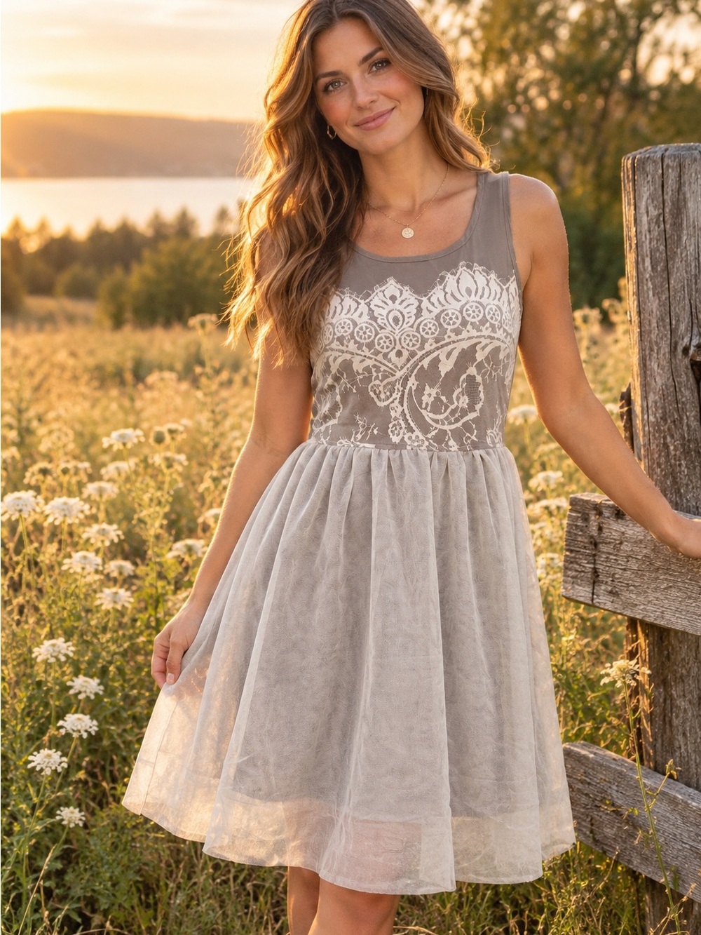 Modcloth A’Reve soft romantic boho peasant dress, S.